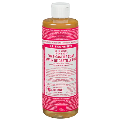Dr. Bronner's 18-in-1 Pure-Castile Liquid Soap - Rose - 473ml