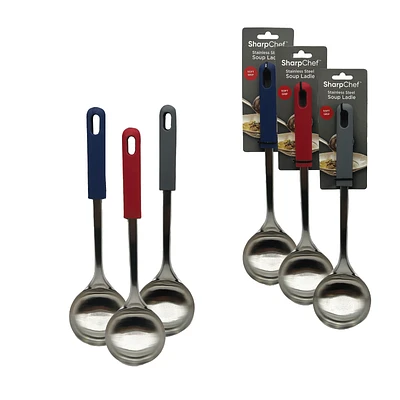 SharpChef Soft Grip Soup Ladle - Stainless Steel - Assorted