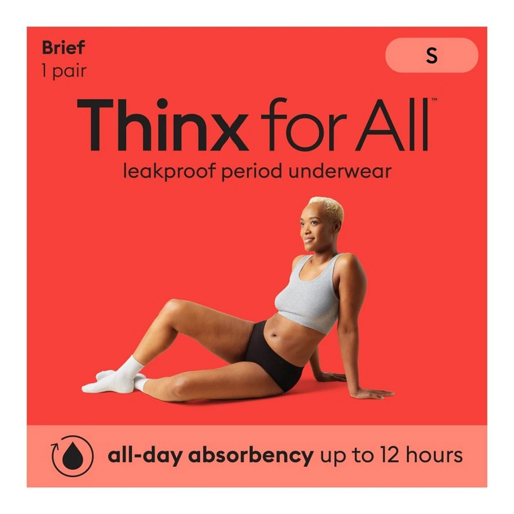 Thinx for All Super Absorb Cotton Brief - Small - Black