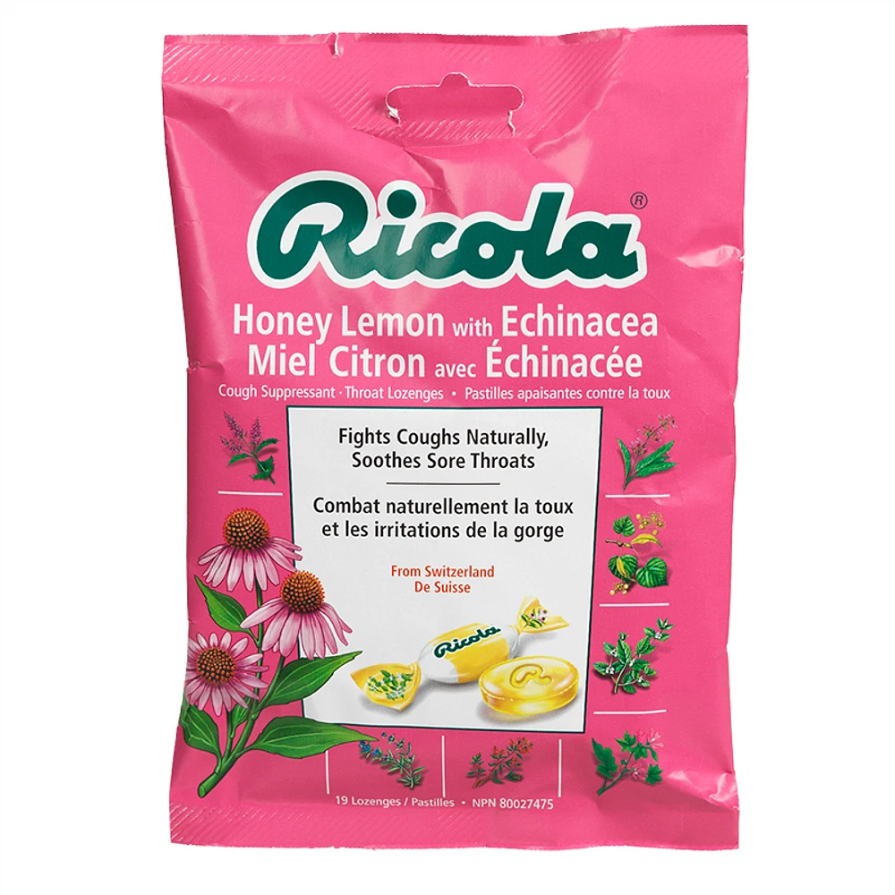 Ricola Cough Suppressant Throat Lozenges - Echinacea Honey Lemon