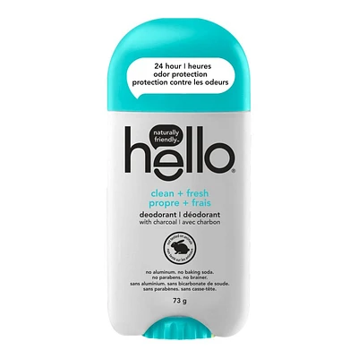 Hello Deodorant with Activated Charcoal - Clean + Fresh - 73g