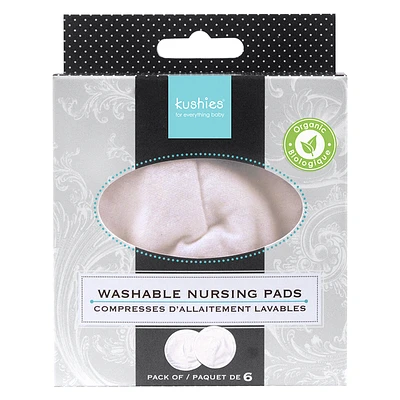 Kushies Organic Jersey Nursing Pads - White