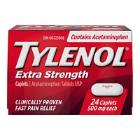 Tylenol* Extra Strength Acetaminophen Caplets - 500mg - 24's