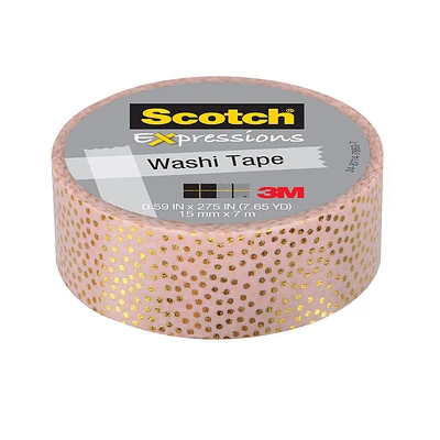 3M Scotch Expressions Washi Tape - Pink Foil/Dots