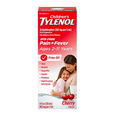 Tylenol* Children's Acetaminophen Oral Suspension Liquid - Cherry- 120ml