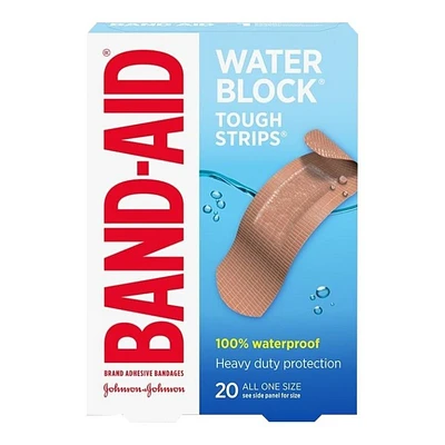 BAND-AID Water Block Tough Strips Bandages - 20's