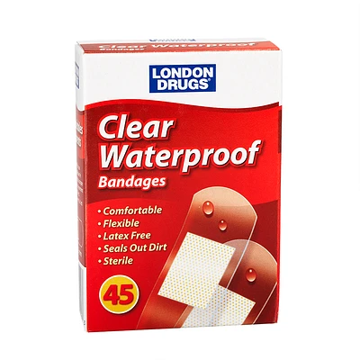London Drugs Clear Waterproof Bandages - 45s