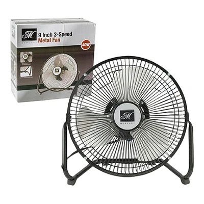 Mercury Mini Floor Metal Fan - Black - 9 Inch - 68695