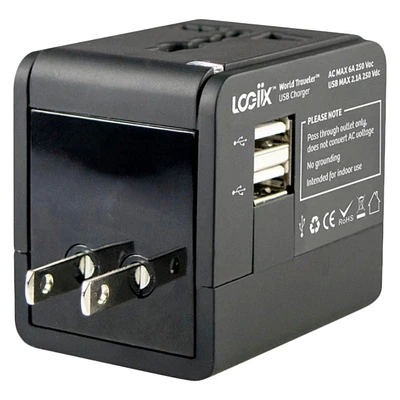 LOGiiX World Traveler Power Adapter - Black - LGX-13556