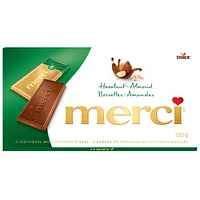 Merci Chocolate - Hazelnut & Almond - 4 Bars/100g