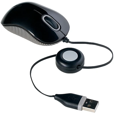 Targus Compact Corded Optical Mini Mouse - Black - AMU75US