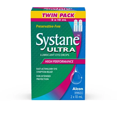 Systane Ultra Lubricant Eye Drops - 2x10ml