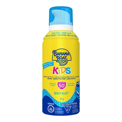 Banana Boat Kids SPF 50+ Mineral Foam Sunscreen - Berry - 113g