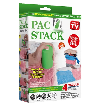 Pac N Stack Handheld Vacuum Sealing Storage Bags - White