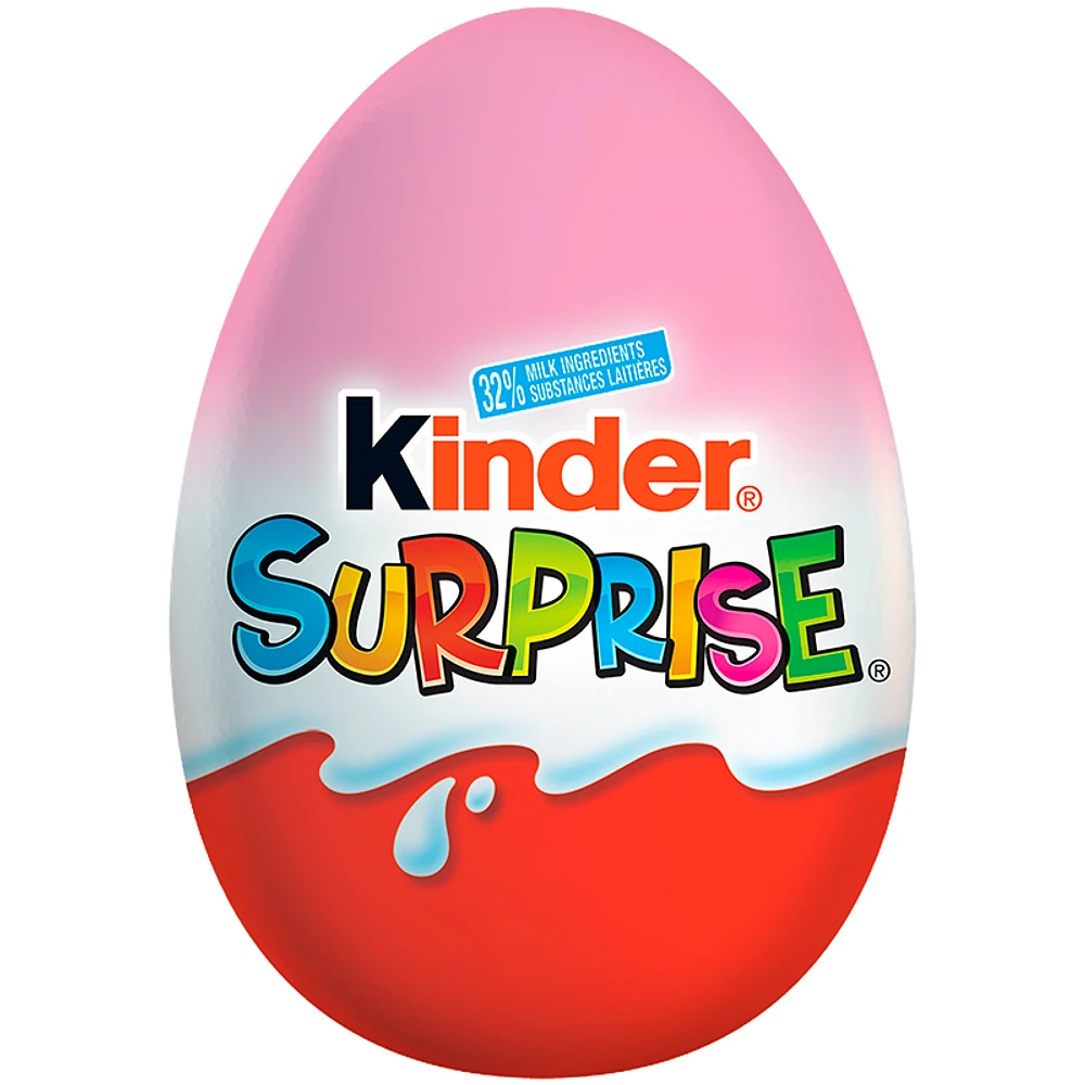 Kinder Surprise Milk Chocolate Egg with Toy - Pink - 20g