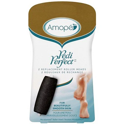 Amope Pedi Perfect Replacement Roller Heads - 2 pack