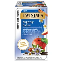 Twinings Superblends Nightly Calm Flavoured Herbal Tea - Spiced Apple and Vanilla - 18's