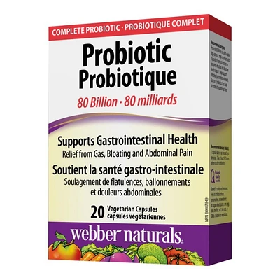 Webber Naturals Probiotic 80 Billion Vegetarian Capsules - 20s