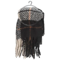 Di Firenze Plaid Scarf - Black