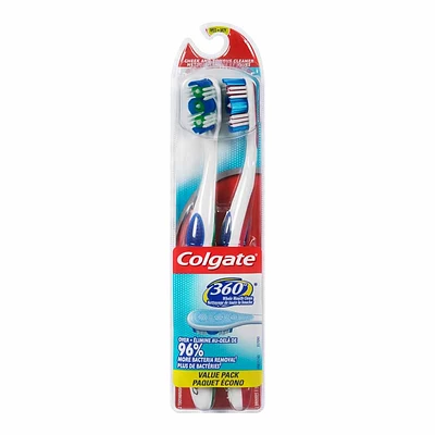 Colgate 360 Manual Toothbrush - Medium - 2 pack