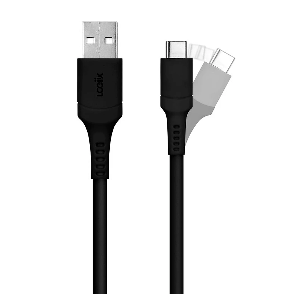 Logiix Sync Charge USB-C Anti-Stress Cable - Black - LGX-12821