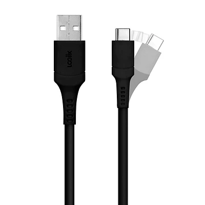 Logiix Sync Charge USB-C Anti-Stress Cable - Black - LGX-12821