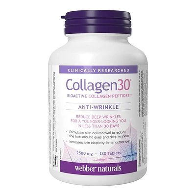 Webber Naturals Collagen30 Anti-Wrinkle Tablets - 2500mg - 180's