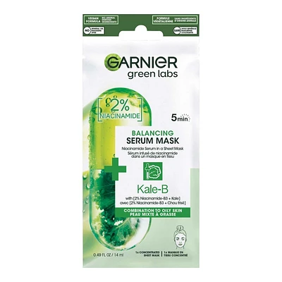 Garnier Green Labs Kale-B Balancing Serum Mask - Niacinamide and Kale