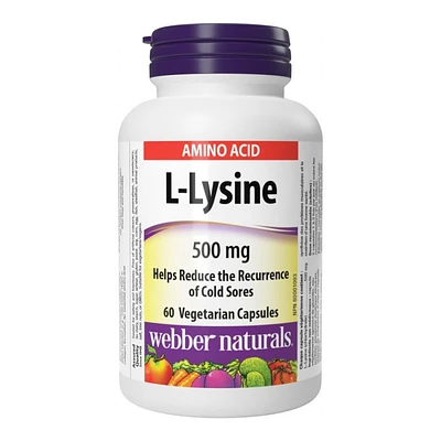 Webber Naturals L-Lysine Vegetarian Capsules - 500mg - 60's