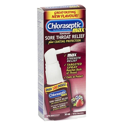 Chloraseptic Max Sore Throat Relief Spray - Wild Berries - 30ml