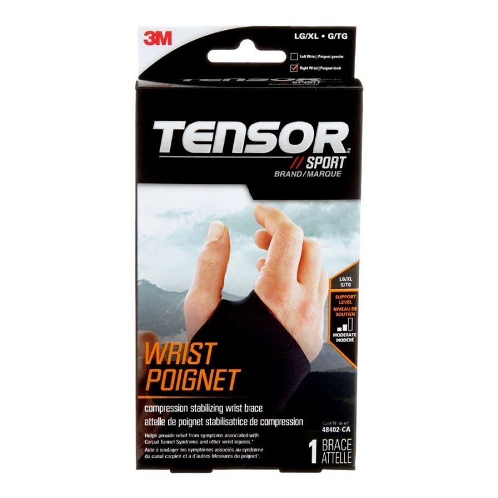 Tensor Sport Compression Stabilizing Wrist Brace - Right Hand