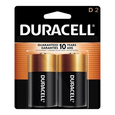 Duracell Coppertop D Alkaline Batteries - 2 pack