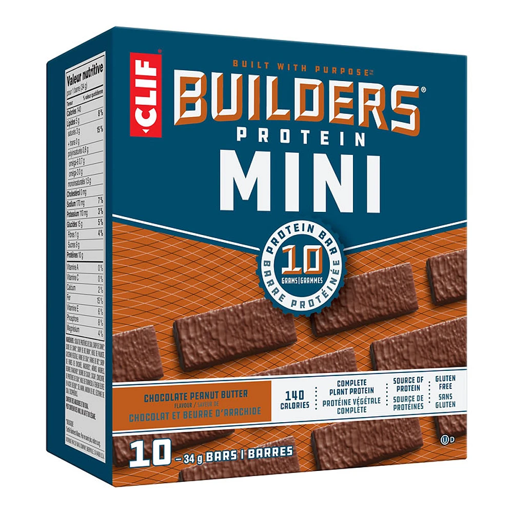 CLIF Builders Mini Protein Bars - Chocolate Peanut Butter - 10x34