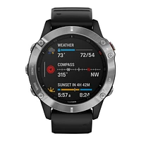 Garmin fenix 6 Multisport GPS Watch - Silver/Black - 100215800