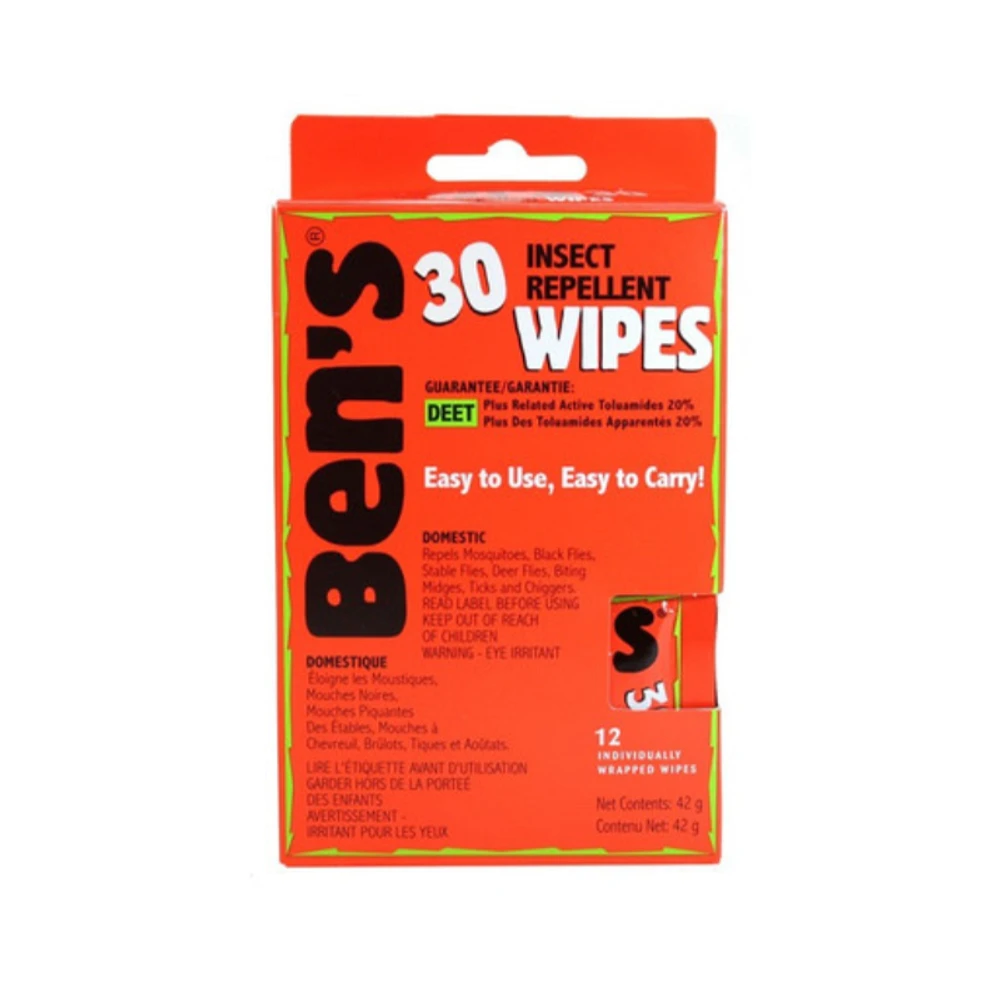 Ben's Insect Repellant Wipes - 12's