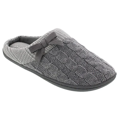 Isotoner Cable Knit Hoodback Slippers