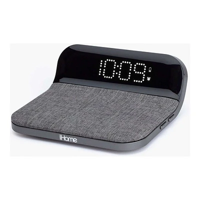 iHome Wireless Charger with Alarm Clock and USB Charging - IW19G