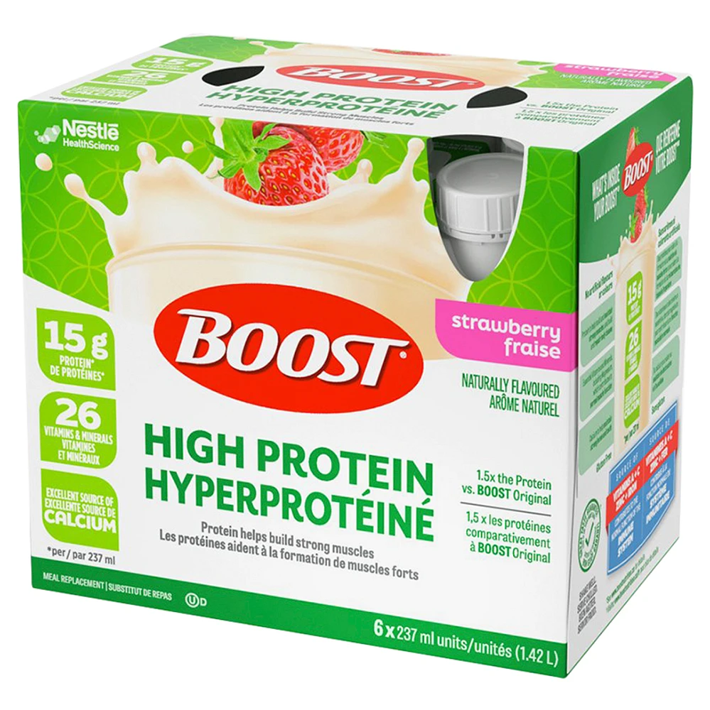 BOOST High Protein Drink - Strawberry - 6 x 237ml