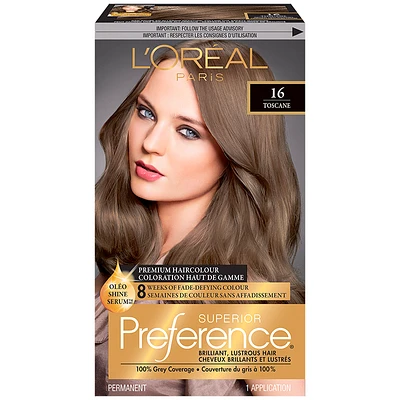 L'Oreal Superior Preference Fade-Defying Colour & Shine System - 16 Natural Light Ash Brown