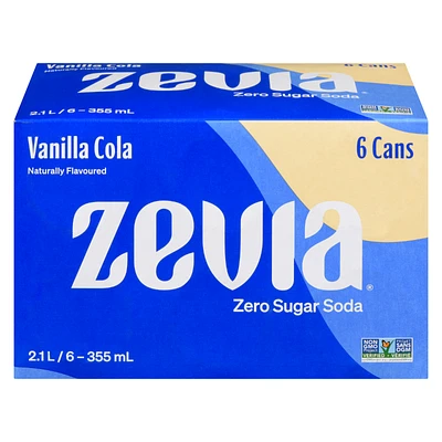 Zevia Vanilla Cola - Aluminum - 6x355ml