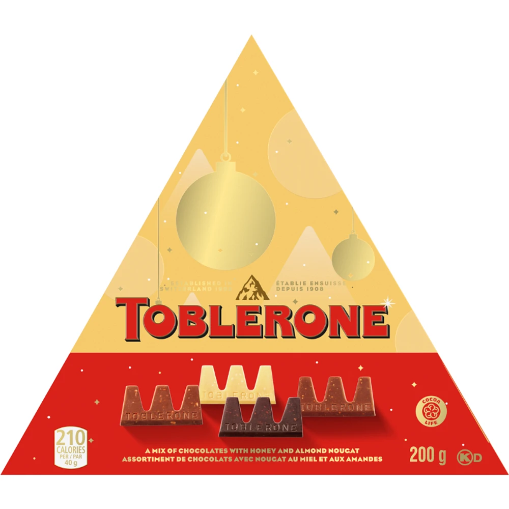 Toblerone A Mix of Swiss Chocolates with Honey and Almond Nougat Gift Box - Assorted - 200g