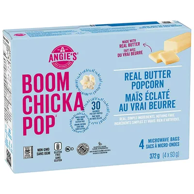 Angie's Boomchickapop Microwave Popcorn - Butter - 4 pack