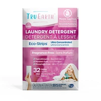 Tru Earth Baby Laundry Detergent Ultra Concentrated Eco-Strips - Fragrance Free - 32 Loads