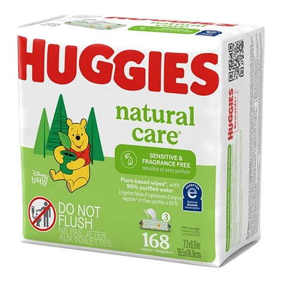 Huggies Natural Care Baby Cleaning Wipes - 3 x 56 Wipes