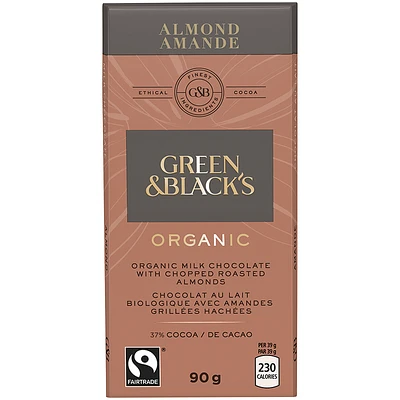 Green & Black's Organic Chocolate - Almond - 90g