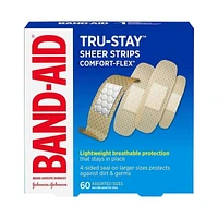 BAND-AID Tru-Stay Sheer Strips Comfort-Flex Bandages - 60's