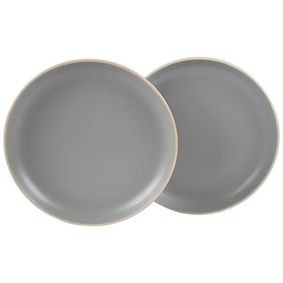 Gibson Home Dinner Plate - Grey - 2 Piece