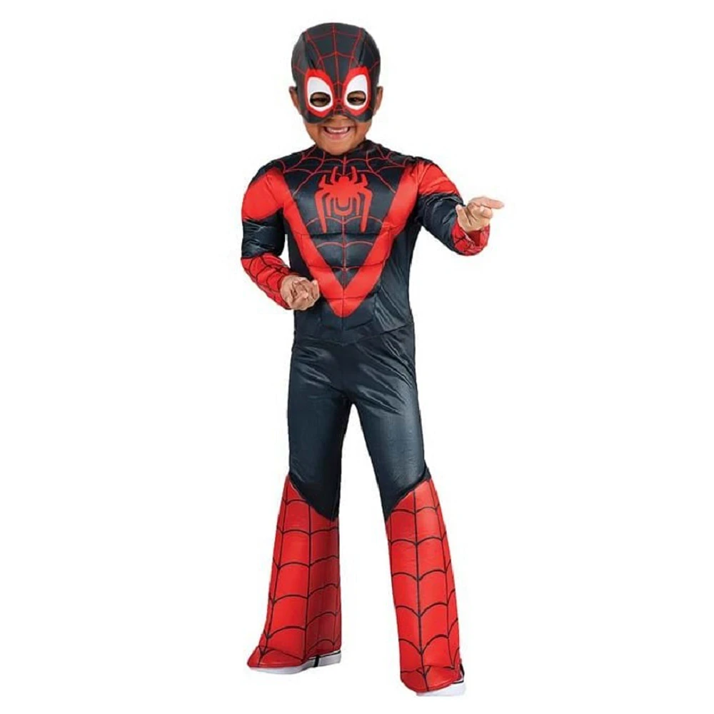 Disney Junior Marvel Spidey Muscle Chest Miles Morales Toddler Halloween Costume - 3T-4T