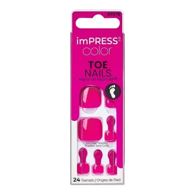 ImPRESS Color Press-On Pedicure False Toe Nails Kit