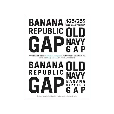 Gap Options Gift Card - $25